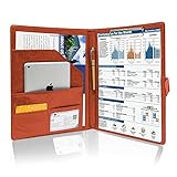 GraduatePro Schreibmappe A4 Klemmbrett Mappe mit Magnetischer Verschluss, organizer büro mappe, Braun Ordner, Dokumentenmappe für Unternehmen