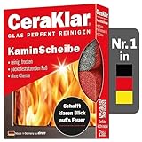 abrazo CeraKlar KaminScheibe - 2 Kaminscheibenreiniger für kratzfreie Kamin Scheibenreinigung ohne Chemie, Kaminglasreiniger, Kaminreiniger Scheibe