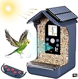 Bozily Vogelhaus mit Kamera,1080P Vogelfutterhuas mit Kamera,Vogelfutterspender für den Hinterhof,Vogelfutterstation mit Video Aufnahmen & Foto machen,Vogelhaus mit PIR Infrarotsensor,IP65 Wasserdicht