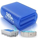 HAFIX Solarplane 600x400cm Poolabdeckung runde Pools Wärmespeicherung. Solarmatte Pool Abdeckplane UV-beständig Poolfolie mit Luftkammern. Schwimmende Solar Cover wärmeisolierend 120µm zuschneidbar.