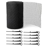 OUNONA 1 Satz Dachrinnenschutz Laubschutznetz aus Kunststoff 15cm Breit 6m lang Laubfilter für Garten und Hof Rostfrei Zuschneidbar mit 10 Erdankern Schutz gegen und Schmutz