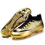 IFIKK Herren High Top Spike Cleats Athletics Fußballschuhe Unisex-Kinder Professionelle Trainingsschuhe (Gold, Adult, Numeric_34, Numeric, eu_Footwear_Size_System, medium)