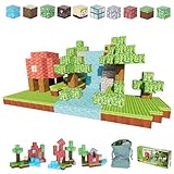 Pavlleen 60 Stück Magnetische Bausteine, Blocks Baue Meine Magnete Welt Set, Holzfäller Abenteuer Spiel für Jungen und Mädchen, für Jungen und Mädchen ab 3 Jahren,Kreative Kinderspiele Kinderspielzeug