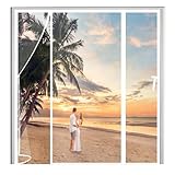 Fliegengitter tür Insektenschutz Magnet Fliegenvorhang,Doppeltür Weiß 290x190cm(WxH) Kinderleichte Klebemontage Ohne Bohren für Wohnzimmer Terrassentür Balkontür