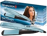 Remington Glätteisen breit Wet2Straight(für Nass-und Trockenanwendung-zum Trocknen & Glätten der Haare, Hitzeaktivierten Anti-Frizz-Mikrowirkstoffe), LCD-Display, 140-230°C, Haarglätter S7350, Türkis