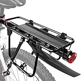 SPGOOD Fahrrad Gepäcktrager Set [24-29 Zoll]- Einstellbare Universal Aluminiumlegierung Mountainbike Gepäcktrager mit Reflektor, Schnellverschluss und Montage (Gepäckträger mit Spritzschutz)