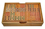 LOGOPLAY Domino Doppel 9 - Legespiel - Gesellschaftsspiel aus Holz mit 56 Spielsteinen