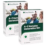 DocMorris A-Z Komplex Generation 50+ Duo – 2 x 30 Tabletten – Multivitamin mit Ginkgo, Ginseng & Mineralstoffen – Für Erwachsene ab 50