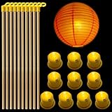 Lets Joy Laternenstab mit LED, 10 Laternenstab und 10 Mini LED Lichter Beleuchtung, 27cm Laternenstab, Kinder für Papierlaterne, St Martin Halloween Kinder für Laternen Zubehör