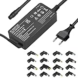 90W Universal Netzteil Laptop Ladegerät für HP Stream Pavilion, Acer Swift Aspire, Lenovo Ideapad Yoga ThinkPad, Asus Vivobook, Dell XPS, Toshiba, Sony, Samsung,IBM Laptop Ladekabel mit 16 Stecker