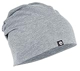 STARK SOUL Slouch Beanie Mütze für Damen & Herren (Unisex), leichte Jersey Mütze, Einheitsgröße in Hellgrau