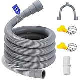 Ablaufschlauch Waschmaschine 0.5/1/1.5/2/2.5/3/4/5/6/7M, Passend für 4 Schnittstellengrößen, Waschmaschine Schlauch Abwasserschlauch Verlängerung Wasserleitung Sinken (1 M)