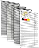 Sol Royal Alu Jalousien Fenster ohne Bohren 70x130cm inkl. Klemmträger – Aluminium Jalousie Fenster innen 70 cm breit, 25mm Lamellenrollo – Sichtschutz Sonnenschutz – Weiß Glänzend – JA2