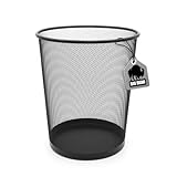 BigDean Papierkorb Büro Mülleimer schwarz 20L Draht - Mülleimer Büro Trash Can Papiermülleimer Abfalleimer Mülleimer