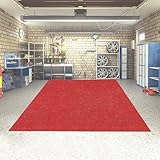 Garagenbodenmatte Rechteckige Rot 520x223 cm Öl Auffangmatte Wasserdicht und rutschfest Ölabsorbierend Filz mit PE-Folie Schneidbar Ölmatte für Auto und Motorrad Garage