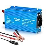 Yinleader 24V DC auf 230V AC 600W /1200W Reiner Sinus Wechselrichter mit 1 EU Steckdose und 2 USB
