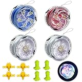 Golgner 4 Stück LED Licht YoYo, Responsive Yoyo, Reaktives KugellagerJoJo, JoJo Leuchtend, mit Saiten und Fingerling, für Anfänger, Kinder, Erwachsene