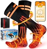 LanBlu Beheizbare Socken Damen mit App Steuerung, 5000mAh Beheizte Socken mit Akku, 4 Einstellbare Temperaturstufen Beheizbare Socken Herren, Waschbare Heizsocken Damen für Skifahren Radfahren Camping