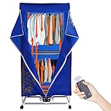Elektrischer Wäschetrockner,3 Gänge Klappbarer Trockner mit Fernbedienung,Trockner Rack,0-240 Minuten Timing-Funktion,großer Kapazität Doppel Schicht Design,für Hause,Wohnungen,Hotels