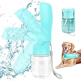 VFANDV Tragbare Haustier Trinkflasche, Trinkflasche Hunde, Hundewasserflasche, 180°Faltbare Hund Katze Haustiere Auslaufsicher Wasserflasche für Täglich Spazieren Gehen Reisen Campen (350ML)