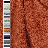 VmG-Store Frottee Stoff Meterware 15 Farben zum Nähen Bademantel Frotteestoff 145cm Breite (051 I Terra)