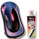 Sprühlack transparent und lichtdurchlässig, Sprühfarbe DIY SCHWARZ Candy Black Cherry, Sprühdose Lackspray Farbe 400 ml, BCB-Basecout (Schwarz/Black Cherry)