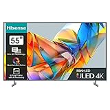 Hisense 55U6KQ 139 cm (55 Zoll) Fernseher 4K Mini LED ULED HDR Smart TV, 60Hz, HDMI 2.0, Game Mode Plus, Dolby Vision & Atmos, Bluetooth, Alexa Built-in, anthrazit [2023]