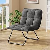 YITAHOME Klappstuhl Sessel Wohnzlmmer, Loungesessel, Ohrensessel, Lesesessel mit Aufbewahrungstasche, Einzelsofa fur Schlafzimmer Arbeitszimmer, Klappbar, mit Griff&Metalrahmen, Bis 150 kg, Grau