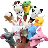 Retoo Fingerpuppen Set 10-tlg Finger Plüschtier Mitgebsel Kindergeburstagen Gastgeschenke für Kinderparty, Stuffer für Ostereier Mehrfarbig Ideales Baby Geschenk Baby Spielzeug Jungen Mädchen