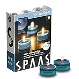 Spaas 24 Duftenden Clearlights, Teelichter mit durchsichtigem Halter, ± 4,5 Stunden - Mist of Nostalgia, 0338340.519, Meeresblau, D 38 mm x H 19 mm