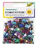 folia 1240 - Schmucksteine Sparkling Basics, rund und eckig, 800 Stück, Größen und Farben - ideal zum Verzieren von Grußkarten, Scrapbooking und anderen Bastelarbeiten