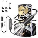 Endoskopkamera mit Licht, Ferdiiz 1920P HD Inspektionskamera mit 8 LED, Wasserdichtes IP67 Endoskopkamera Handy, Kein WLAN Erforderlich Kanalkamera für Android & iOS, Tablet - 16.4 ft/5 m