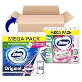 Bundle of Zewa Ultra Smart Toilettenpapier Großpackung, 36 Rollen á 280 Blatt, Riesenrolle, 4-lagig, hell + Zewa Wisch&Weg Original Mega Pack, 6 Packungen, 48 Stück (6er Pack)