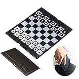 KOKOSUN Schachspiel Mini Schach Reise Set, Magnetisch Faltbares Brettspiele Reisespiel Geschenk für Kinder und Erwachsene