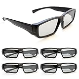 Ganzoo 4er Set 3D-Brille für Passive 3D TVs, PC-Spiele oder Kino RealD, Passivbrille (zirkular polarisiert) Farbe: schwarz - Marke