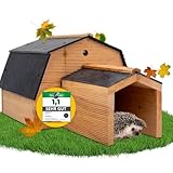 STAHLMANN® Igelhaus Winterfest[Made IN EU ] – Premium Igelfutterhaus (Made in Europe) – Hochwertiges Igelhaus & Schlafhaus – Igelhotel, Futterhaus & Igelhöhle