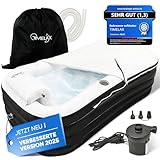 TIMELAX® Badewanne Aufblasbar [Ergonomische Rückenlehne] 0,5mm starkes PVC | BPA Frei Faltbare Mobile Freistehende Aufblasbare Badewanne für Erwachsene und Dusche Bathtub