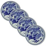 Healvian 4 Tragbare Chinesische Kalligrafie Stempelkissen aus Keramik 6cm Durchmesser Roter Tuschepaste Behälter Malzubehör für Schüler und Selbstgemacht