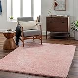 Livabliss Shaggy Rug Shaggy Berber Teppich 120x180 cm - Flauschiger Teppich für Wohnzimmer, Esszimmer, Schlafzimmer, Langflor Hochflor Teppich flauschig - Teppich groß, Wohnzimmerteppich in Rosa