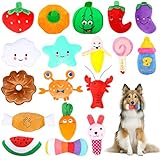 AOKEASE Hundespielzeug, 18 Stück Quietschendes Hundespielzeug, Welpenspielzeug, Hunde Plüschspielzeug für Hund aus natürlicher Baumwolle, Kuscheltier für Welpen, Medium und Große Hunde.
