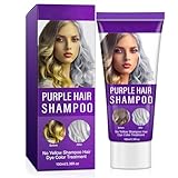 Intensiv-Silber-Shampoo, Purple Toning Shampoo, Feuchtigkeitsspendendes Silbershampoo, Anti Gelbstich Tönungs shampoo, Haarshampoo für blondes und graues Haar zur Neutralisation von Gelbstichen