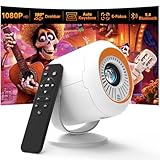 Mini Beamer Bluetooth und WiFi,Auto-Keystone Electric Focus,Full HD 1080P 20000 Lumens,Mini-Beamer 4K Unterstützt,Tragbarer Projector mit kleinem Volumen für Heimkino | Schlafzimmer | Garten (Weiß)