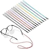 MBAIYO 12 Stück Nylon Brillenband, Bunt Verstellbar Brillenbänder Brillenkette Glasses Chain Brillenkordel für Sonnenbrillen Lesebrillen Kette Brillenschnur Sportbrillenband Damen Herren Mehrfarbig