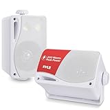 Pyle Outdoor Lautsprecher Wasserdicht – 3.5″ Wandlautsprecher, Außen-Lautsprecher 200 Watt, Indoor- & Outdoor Boxen für Terrassen, Boote oder Zimmer, Marine Box Aussenlautsprecher