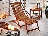SAM Akazie Holz Deckchair Fuki, Sonnen- Liege-Stuhl, klappbar, für Balkon, Terasse und Garten Gartenliege Fuki braun