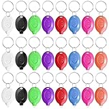 GOMETY 24 Stück LED Mini Taschenlampe Schlüsselanhänger, Klein LED Schlüsselanhänger Taschenlampe Mini Kinder Handlampe Tragbare Ultrahelle Batteriebetriebene für Partys Geschenke Kinder Spielzeug