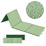 DOMAREX XXL Strandmatte - 180x50x2 cm - Dicke & Faltbare Strandliege für Steinstrand & Sand - Wasserdicht, Groß, Robust & Bequem - Perfekt für Outdoor & Reisen - Blue Passion (Alicante Geo)