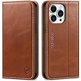 SHIELDON Hülle für iPhone 14 Pro Max Handyhülle [Erstklassig Echtleder] [Kartenfach] [Magnet] [Stand] [RFID-Sperre] Stoßfest Schutzhülle TPU Lederhülle Kompatibel mit iPhone 14 Pro Max 6,7 - Braun