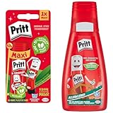 Bundle aus Pritt Klebestift, transparent, Blisterkarte, 43g und Pritt Alleskleber, Flasche, transparent, 100g