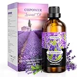 COPOWER Lavendelöl 100ml, 100% Reine Natürliche Ätherische Öle für Diffuser, Unverdünnte Therapeutischer Qualität Lavendel Duftöl, Aromatherapieöl Schlaf Fördern für Luftbefeuchter, Massage, Kerzen